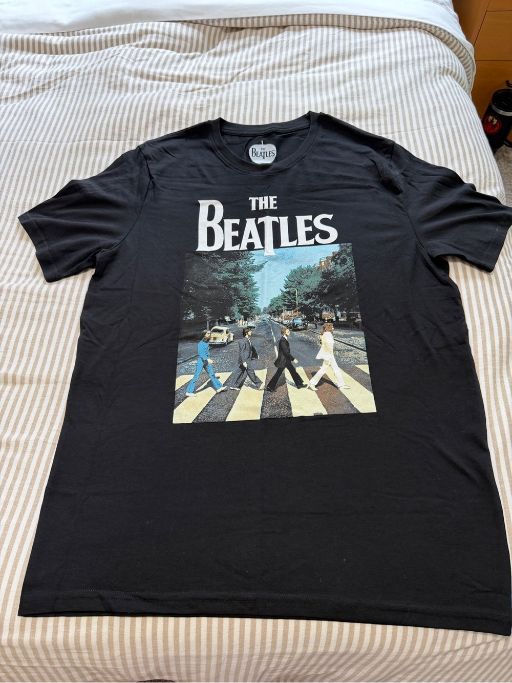 The Beatles Black Tee with Abbey Road Photo Panel